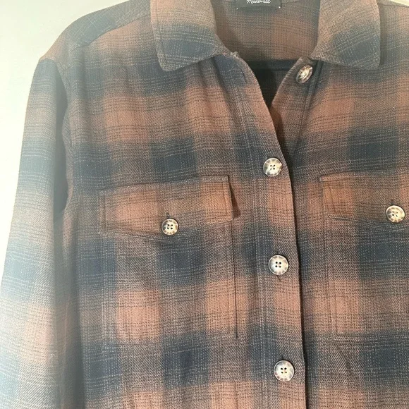 Madewell shirt jacket in Gelston shacket oversized plaid flannel size small - Picture 10 of 16